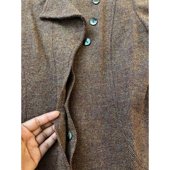Vintage Eitie Women’s Wool Blend Skirt Suit Set Blazer Jacket Brown EU 38 US 6-8 - Picture 13 of 16